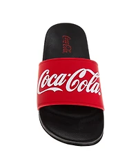 Coca-Cola Men's Classic Logo Casual Sandals Cozy Soft-Lined Indoor Footwear