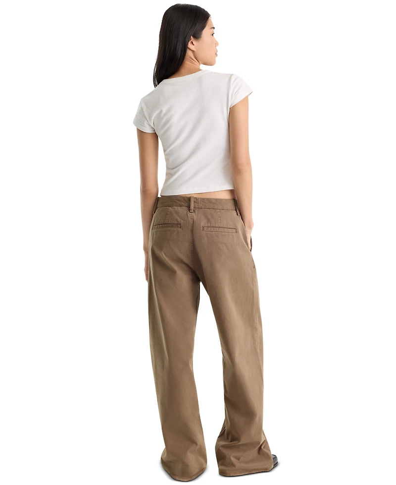 Good American Women's Low Slung Slouchy Straight-Leg Baggy Trouser
