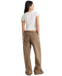 Good American Women's Low Slung Slouchy Straight-Leg Baggy Trouser