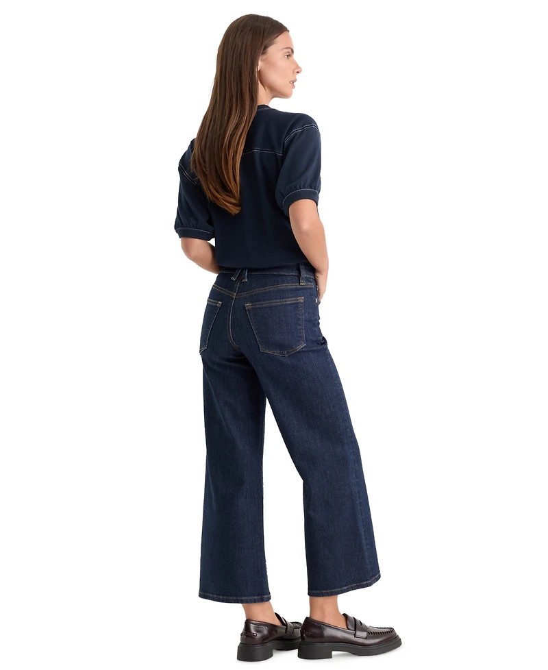 Good American Women's High-Rise Palazzo Crop Jeans