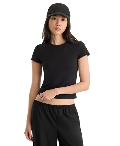Good American Women's Cap-Sleeve Crewneck T-Shirt