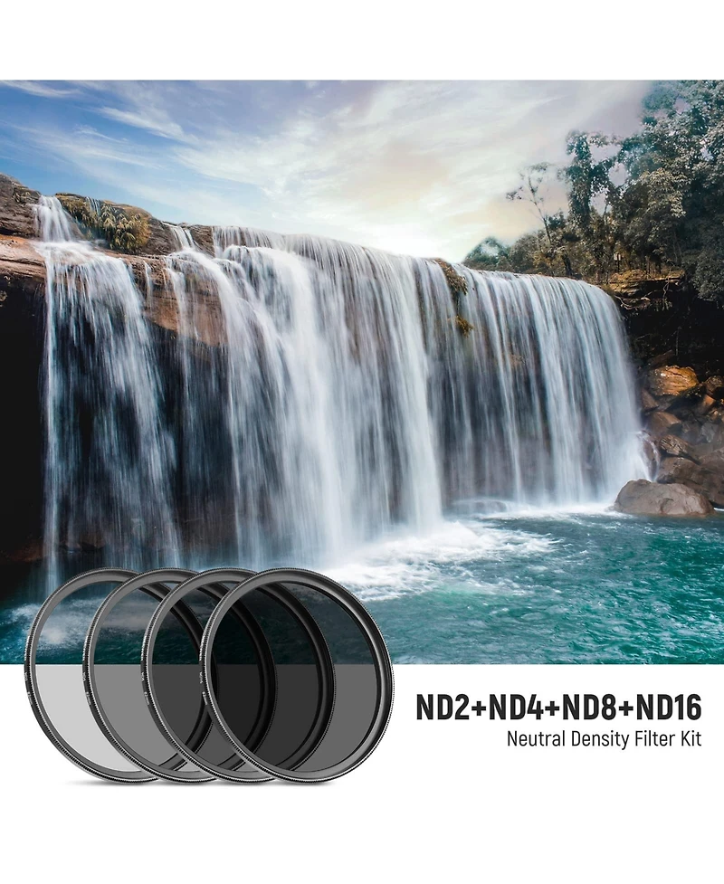 Neewer ND2 Camera Lens Accessory with ND2, ND4, ND8 for Dslr Cameras