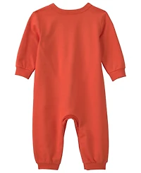 Carter's Baby Boys' and Girls' Pumpkin Long-Sleeve Jumpsuit Hat, 2-Piece Set