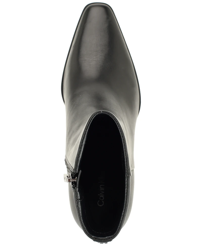 Calvin Klein Women's Hartford Leather Square Toe Dress Booties
