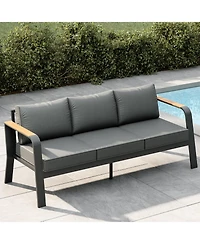 gaomon Outdoor 3-Seat Aluminum Patio Sofa Chair, Outdoor Furniture for Garden, Balcony, Deck, Backyard