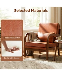 Slickblue Modern Accent Chair Upholstered Armchair for Living Room Bedroom