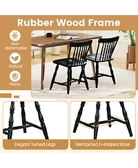 Slickblue Set of 2 Windsor Dining Chairs with Curved Spindle Backrest