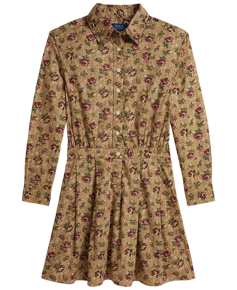Polo Ralph Lauren Girls' 7-16 Floral Cotton Poplin Shirt Dress