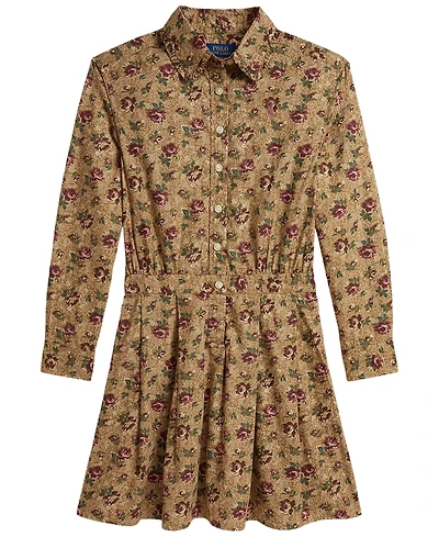Polo Ralph Lauren Girls' 7-16 Floral Cotton Poplin Shirt Dress