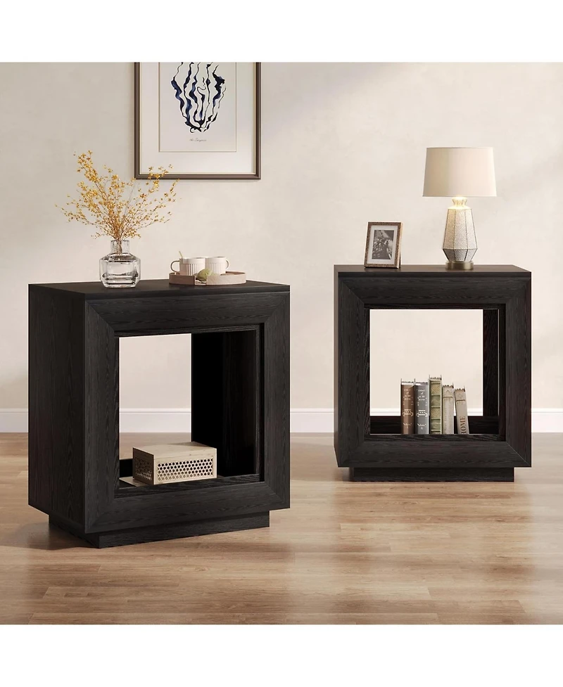 Tribesigns End Table Set of 2, 24 inch Nightstand Bedside Table for Small Spaces, Bedroom