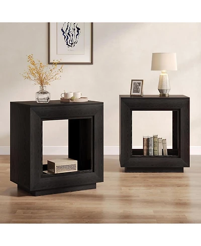 Tribesigns End Table Set of 2, 24 inch Nightstand Bedside Table for Small Spaces, Bedroom