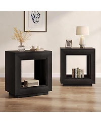 Tribesigns End Table Set of 2, 24 inch Nightstand Bedside Table for Small Spaces, Bedroom
