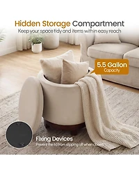 Slickblue Living Room Ottoman Foot Rest with 360degree(s) Swivel and Storage Compartment