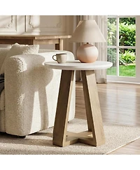 Tribesigns Round Side Table Set of 2, Modern End Table, Easy Assembly