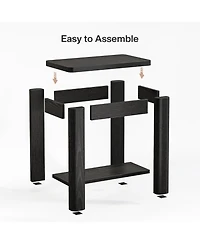Tribesigns End Table for Living Room, Farmhouse Wooden Side with Storage Shelf