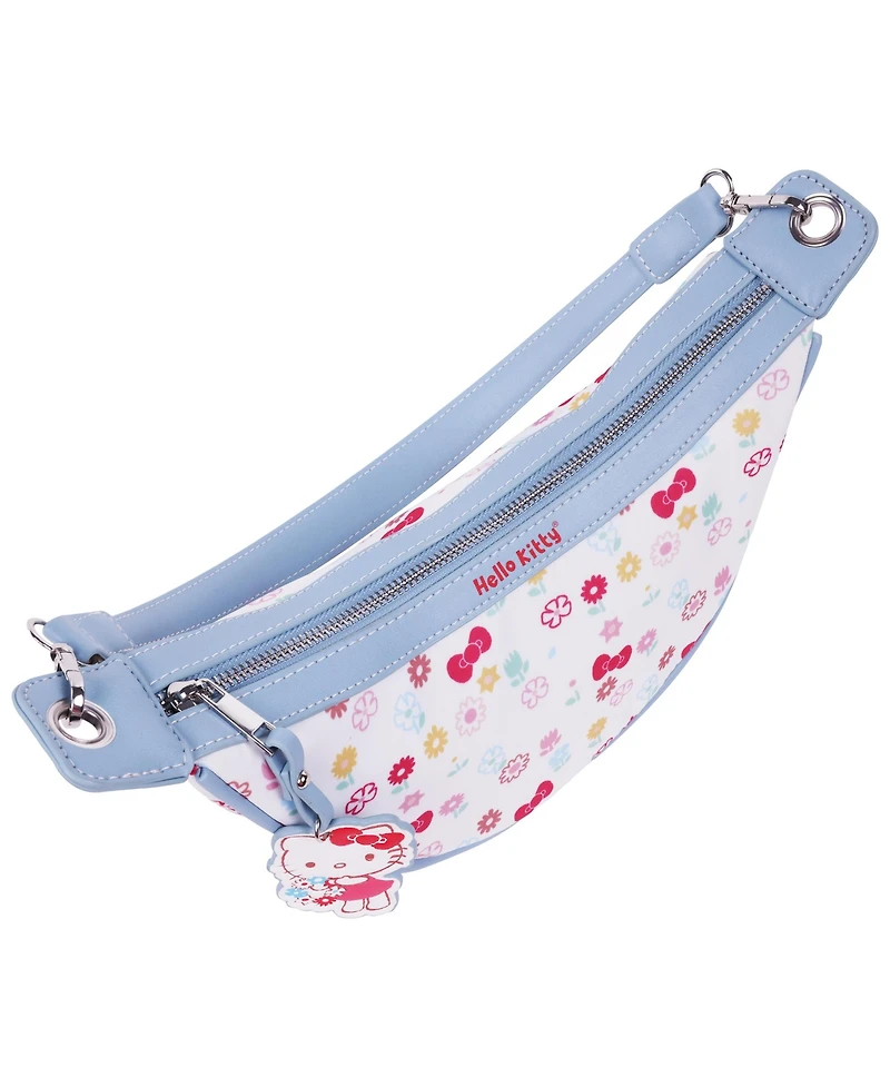 Sanrio Hello Kitty Floral Print Top Zip Shoulder Bag