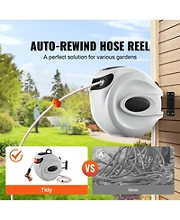 Vevor Retractable Hose Reel Water Hose Reel Swivel Wall-Mounted