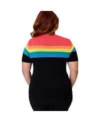 Plus Size Patterned Short Sleeve Sweater