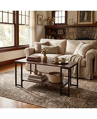 Slickblue Modern Side Accent Table with Open Storage Shelf for Small Spaces