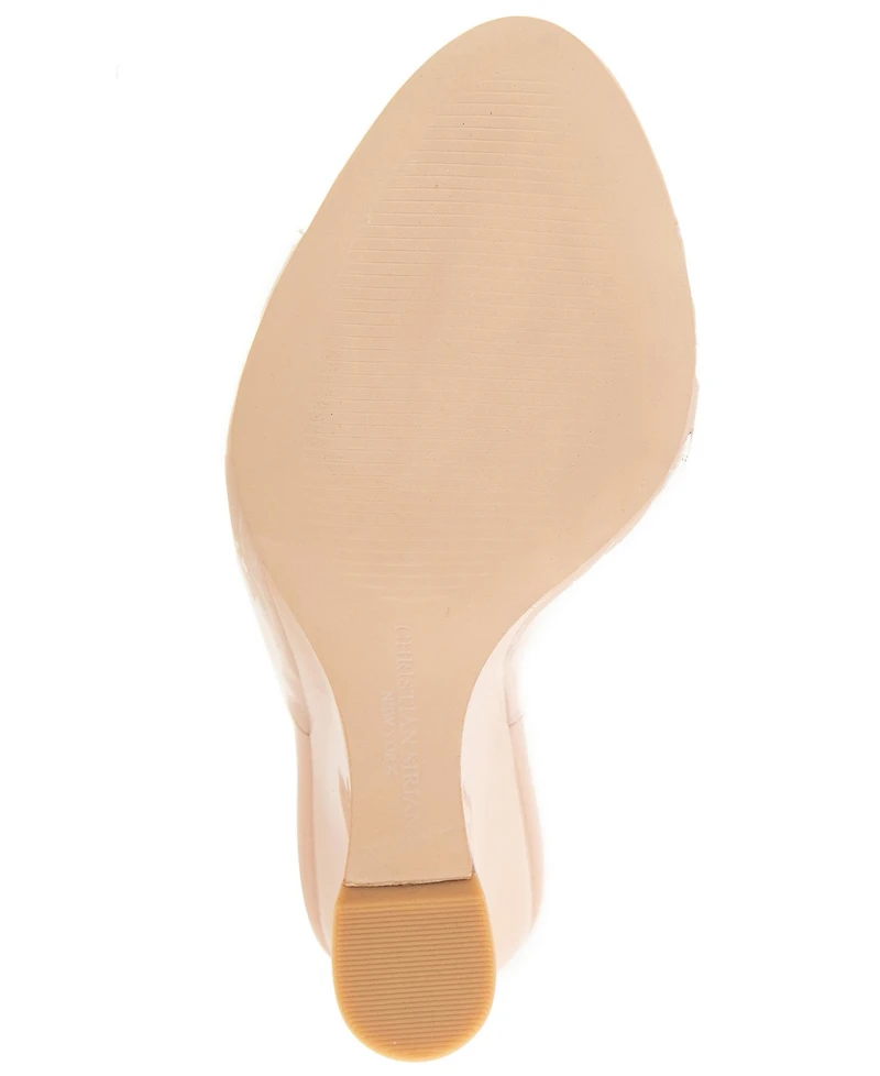 Christian Siriano Women's Tabby Wedge Lucite Sandal