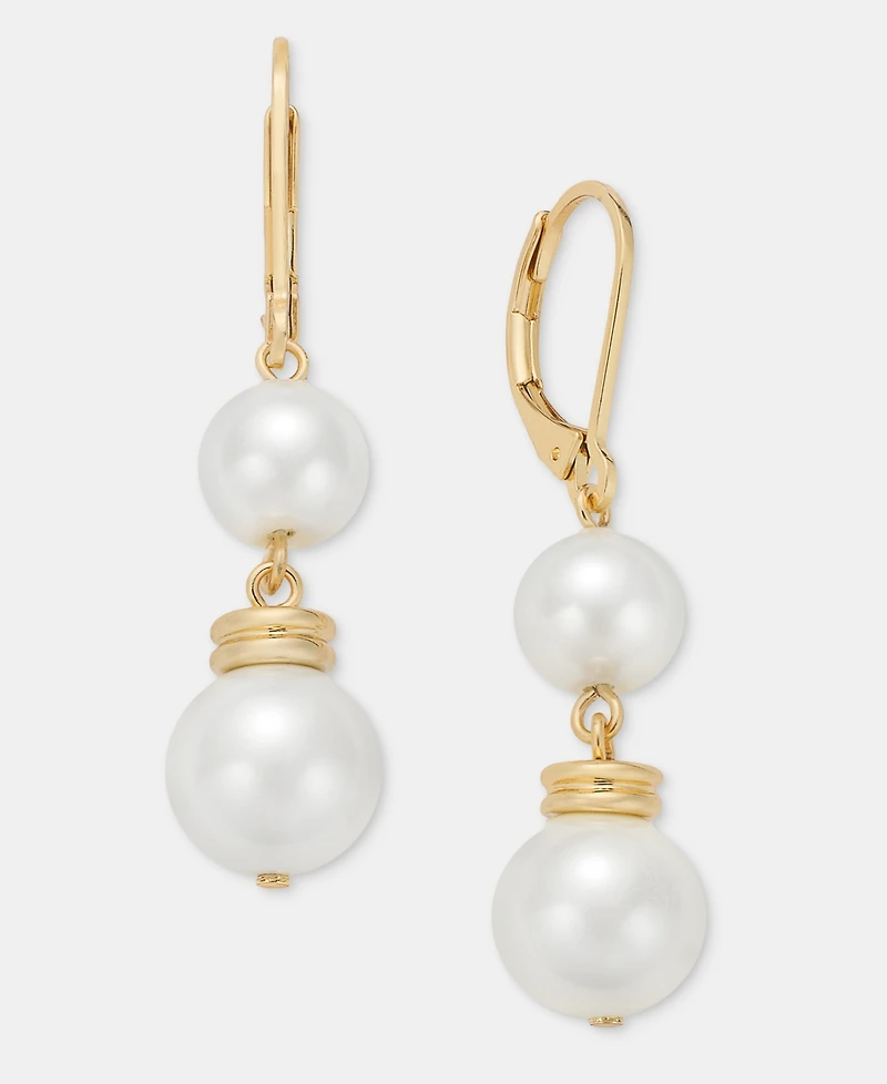 Lauren Ralph Lauren Imitation Pearl Double Drop Earrings