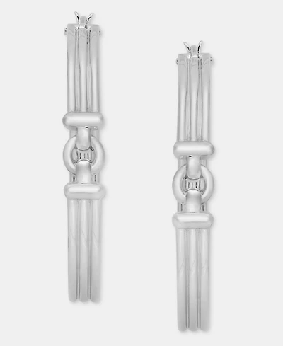 Lauren Ralph Lauren Medium Ribbed Hoop Earrings, 1.43"