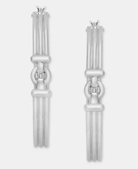 Lauren Ralph Lauren Medium Ribbed Hoop Earrings, 1.43"