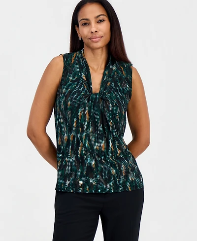 Kasper Women's Sl Knot Front Sleeveless Blouse