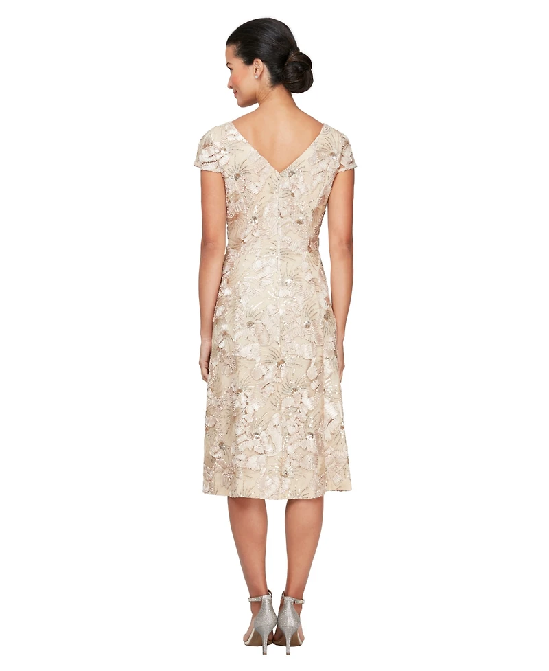 Alex Evenings Women's Boat Neck Dress