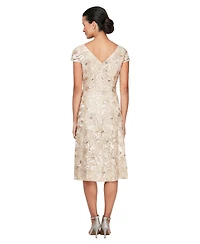 Alex Evenings Women's Boat Neck Dress