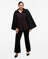 I.n.c. International Concepts Plus Print Collared Long-Sleeve Tunic, Macy's Exclusive