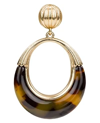 Patricia Nash Pave Tortoise Resin Collection Doorknocker Earrings