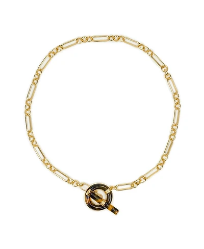 Patricia Nash Pave Tortoise Resin Collection Toggle Necklace