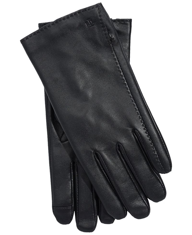 Lauren Ralph Lauren Women's Side Vent Leather Touch Gloves