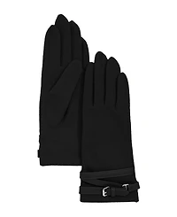 Lauren Ralph Leather Belted Cashmere Blend Touch Gloves