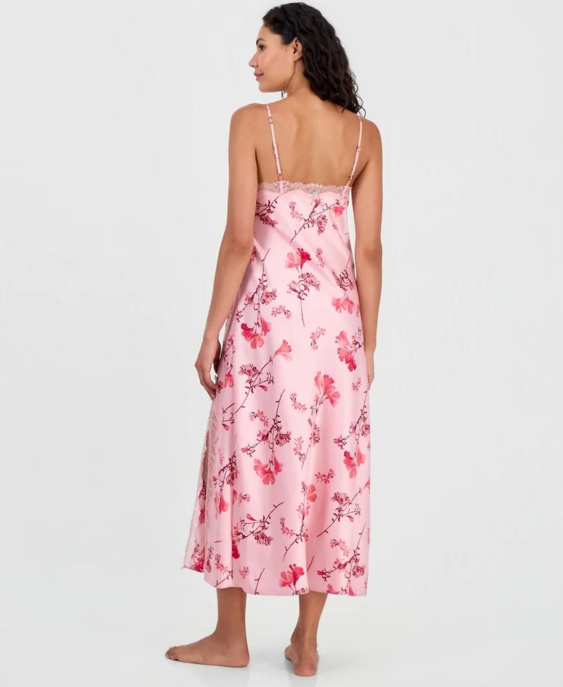 I.n.c. International Concepts Women's Lace-Trim Satin Nightgown, Exclusively at Macy's