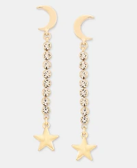 Karl Lagerfeld Paris Crystal Star & Moon Linear Drop Earrings