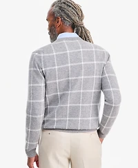 Club Room Men's Cashmere Windowpane Crewneck Sweater, Macy's Exclusive