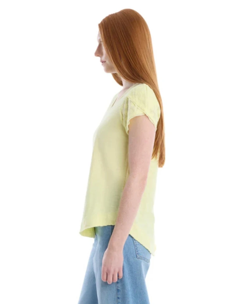Wilt Women's Eyelet Cap Sleeve Tee