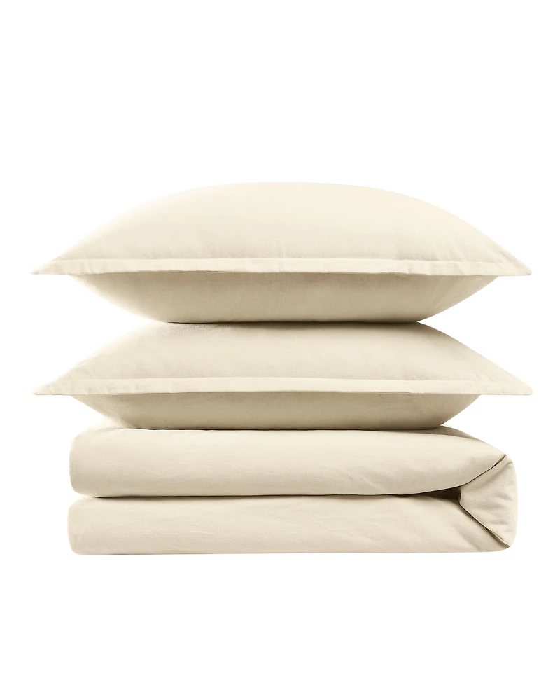 Brooklyn Loom Matte Cotton Velvet 3-Piece Duvet Cover Set, King