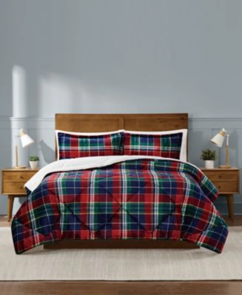 Truly Soft Cuddle Warmth Ivan Plaid 3 Piece Comforter Sets