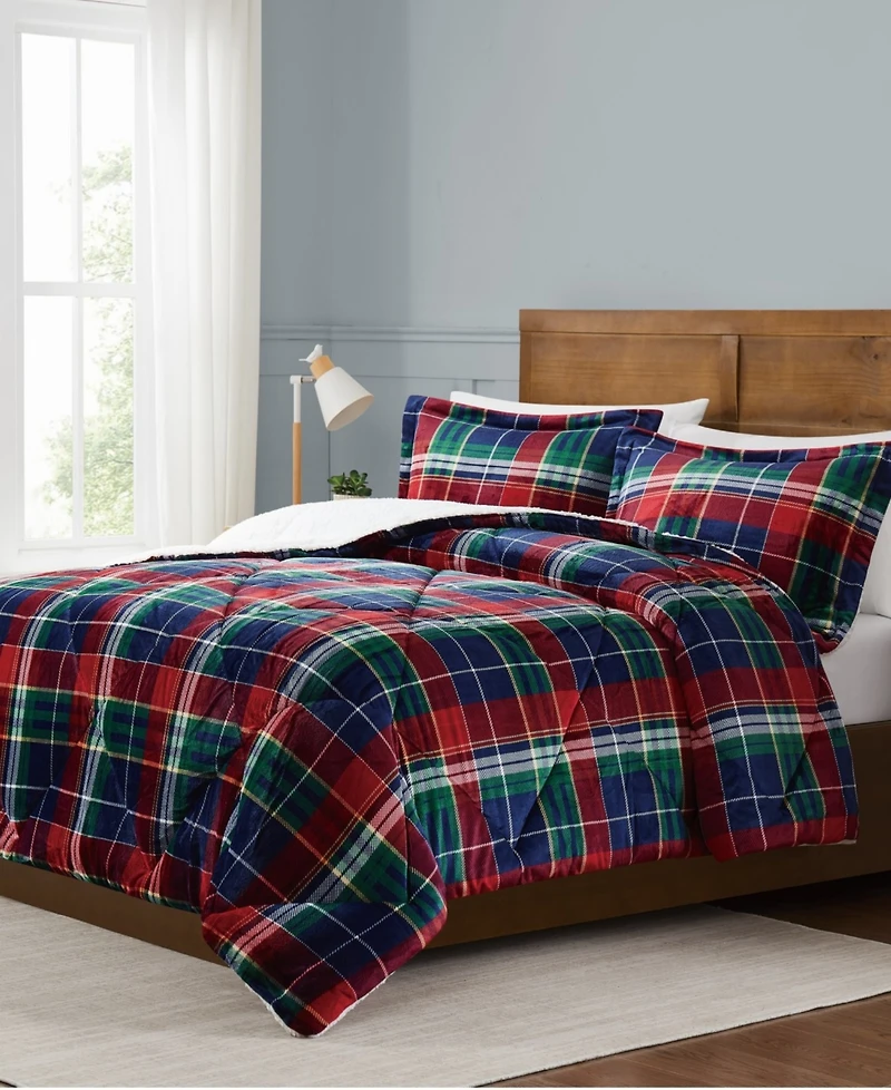 Truly Soft Cuddle Warmth Ivan Plaid 3-Piece Comforter Set