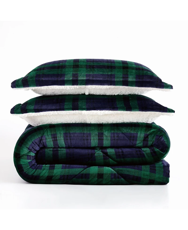Truly Soft Cuddle Warmth Tartan Plaid 2-Piece Comforter Set, Twin/Twin Xl