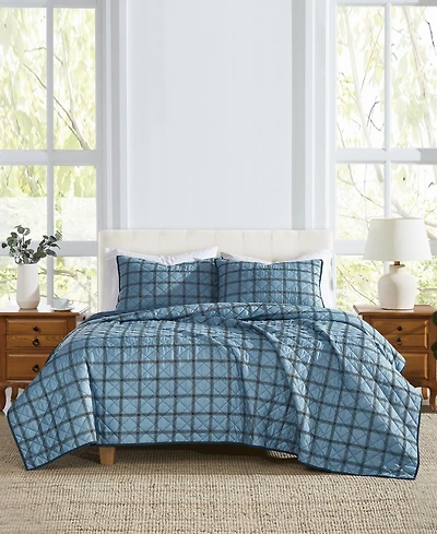 Cannon Luka Grid Plaid 3-Piece Quilt Set, King