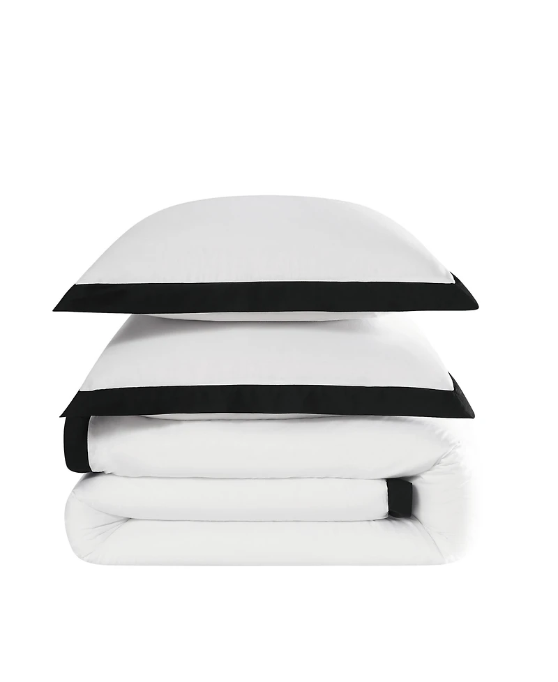 Brooklyn Loom Cotton Hotel Border 3-Piece Comforter Set, King