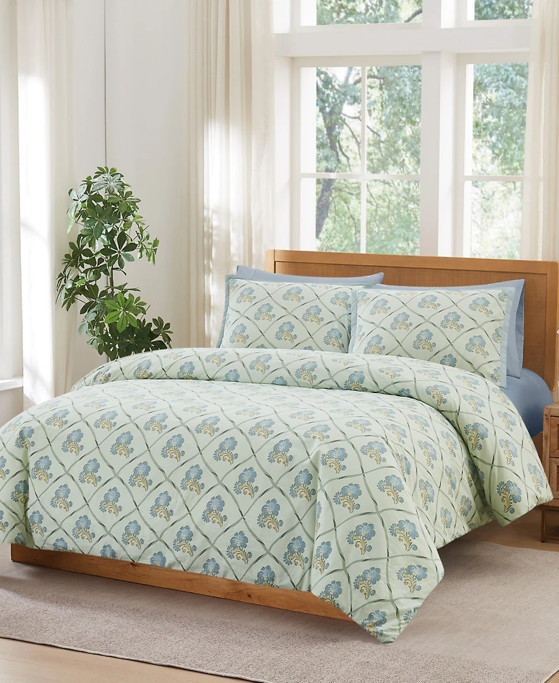Brooklyn Loom Olivia Floral 3-Piece Comforter Set, Full/Queen