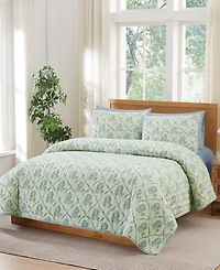 Brooklyn Loom Olivia Floral 3-Piece Quilt Set, Full/Queen