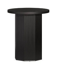 Slickblue Round End Table with Stable Pedestal Base for Living Room