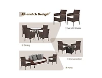 Mondawe 2 Pieces Outdoor Pe Rattan Armchairs with Removable Cushions