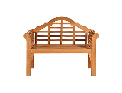 Mondawe 49 Inch Eucalyptus Wood Outdoor Folding Bench with Backrest Armrest for Patio Garden
